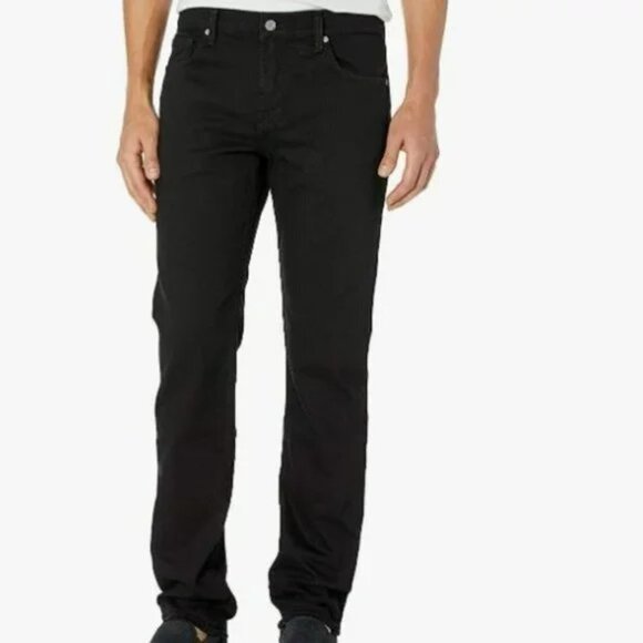 7 for all Mankind Black Standard Straight Leg Button Fly Jeans - Picture 1 of 10